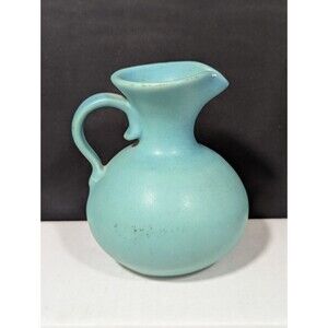 Van Briggle Pottery - Ming Blue Pitcher Original - Signed Fred Wills - 4"